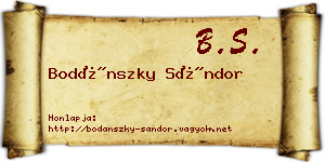 Bodánszky Sándor névjegykártya