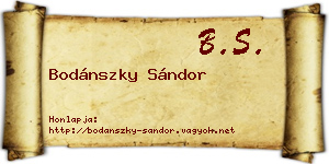 Bodánszky Sándor névjegykártya