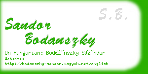 sandor bodanszky business card